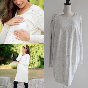 NWT XL Seraphine Fonda Cream Cotton Blend Maternity & Nursing Sweater Dress